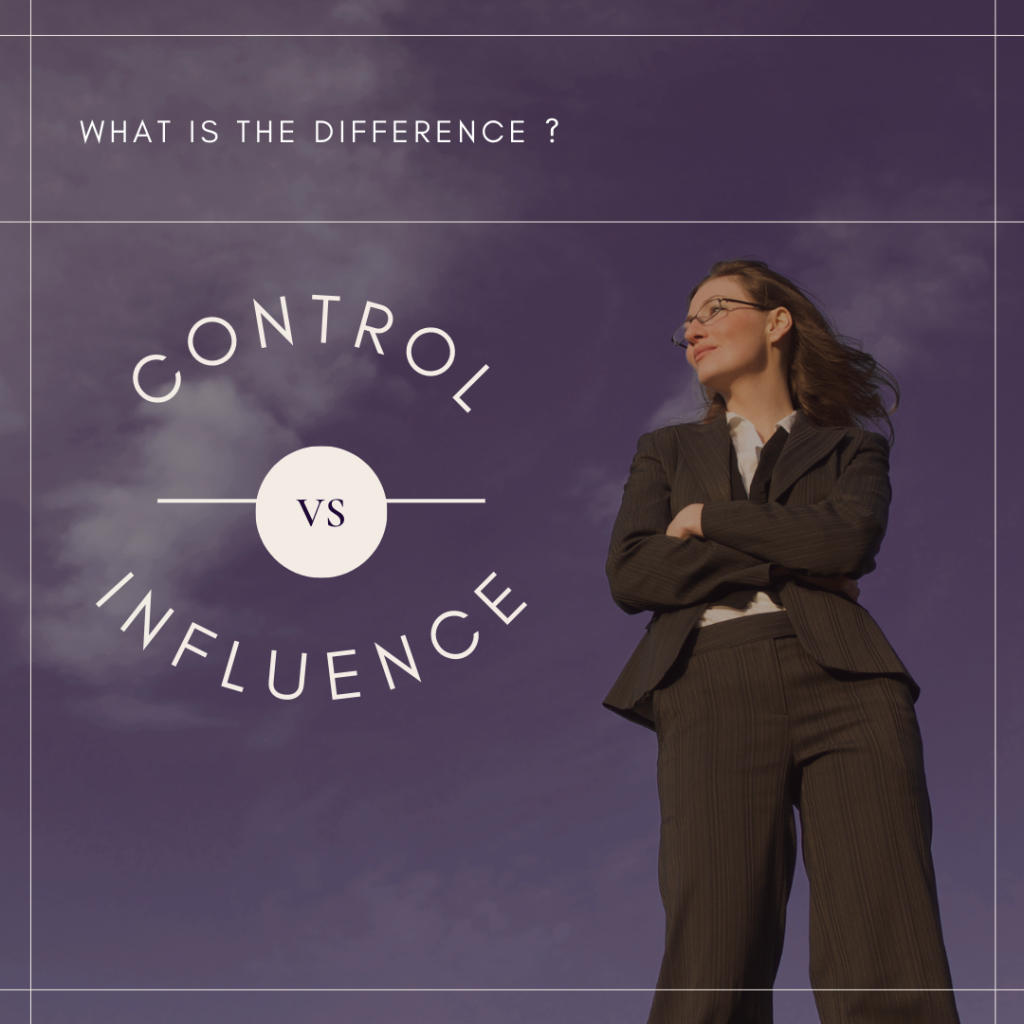 Female leader inspiring her team through influence, not control”