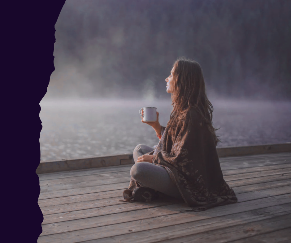 Woman practicing breathwork to shift from tolerance to patience.