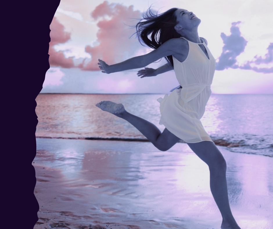Woman starting her day with sunlight and calm nervous system reset.
