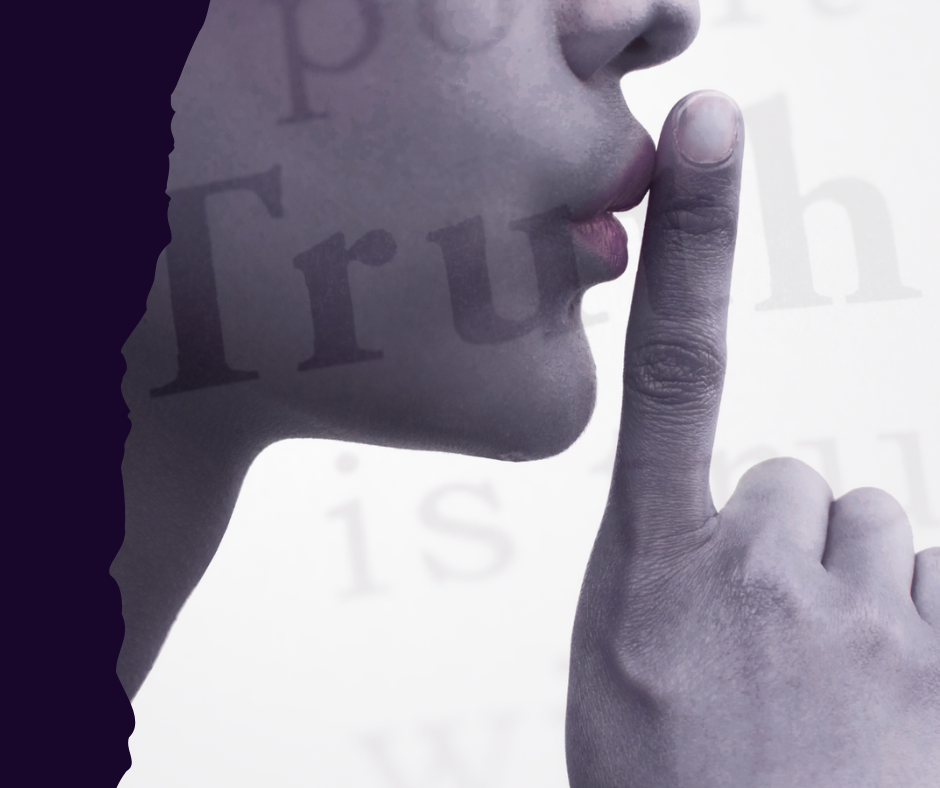Woman breaking silence as part of nervous system healing.