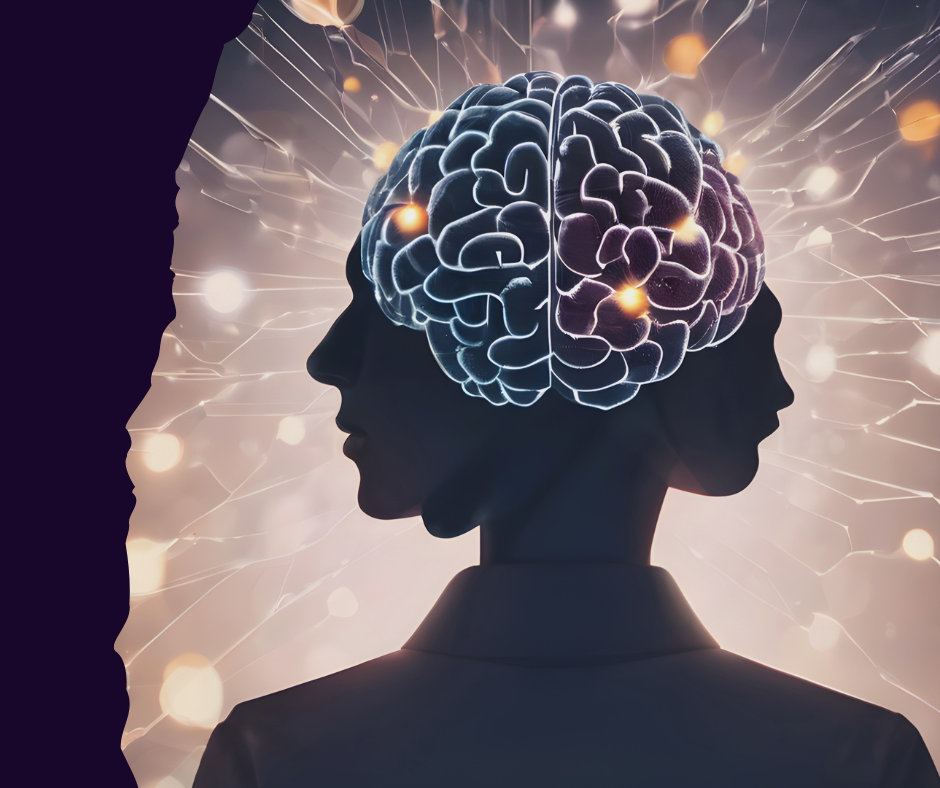 frustrated person during learning process with brain growth concept