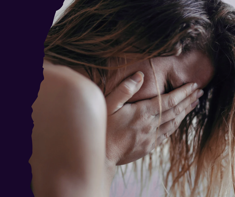 Woman experiencing emotional numbness and nervous system shutdown