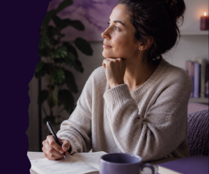 Woman practicing self-reflection and emotional regulation to support a healthy nervous system